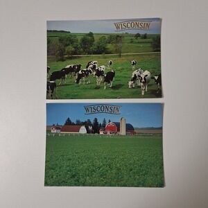 Vintage‎ Wisconsin Dairyland Postcards Cows & Red Barn Scenic Farm Lot Unused